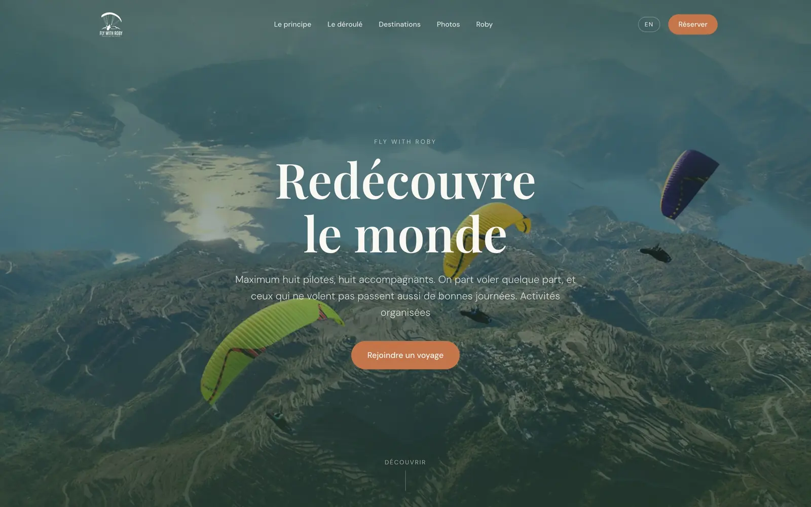Home page of the Fly with Roby website