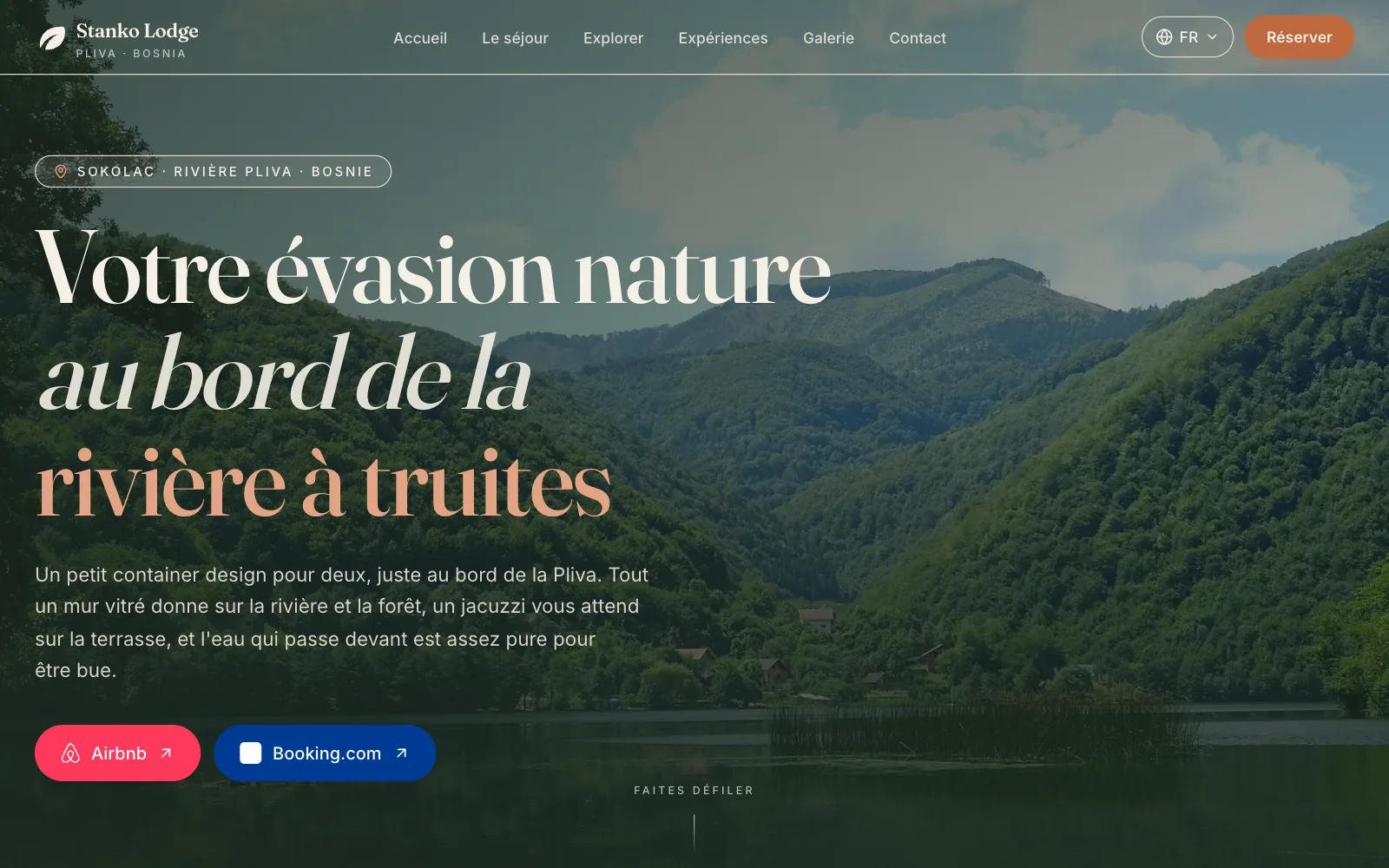 Stankolodges home page, in French